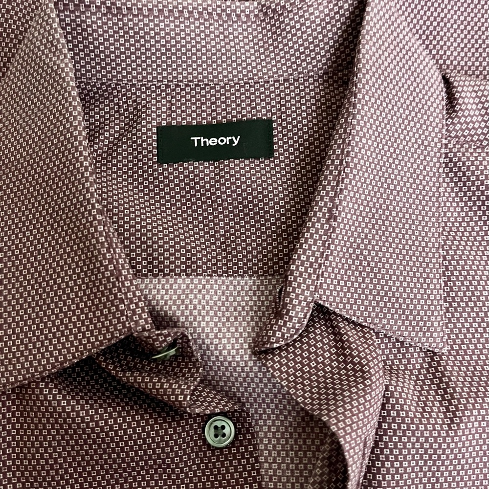 Theory Brown Dress Shirt with Elegant Textured Fabric